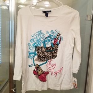 NWT Size small Karen Scott 3/4 sleeve shirt